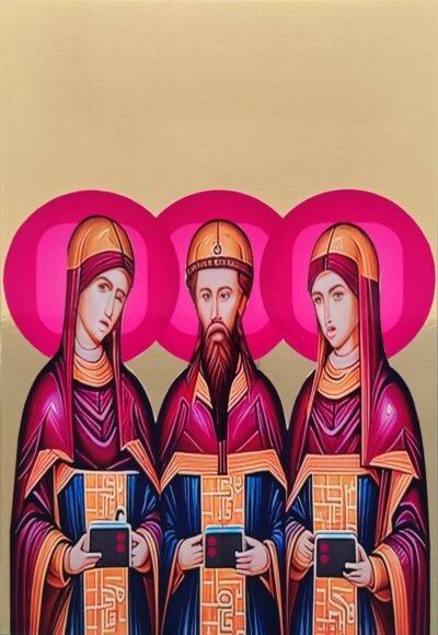 Original Culture Collage by Spiro Art | Pop Art Art on Paper | Hierarchs With Fillers