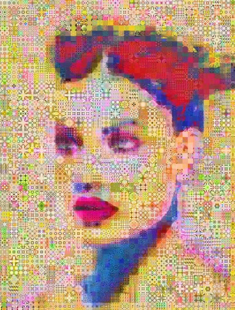 Original Celebrity Collage by John Lijo Bluefish | Pop Art Art on Canvas | Wonderland girl