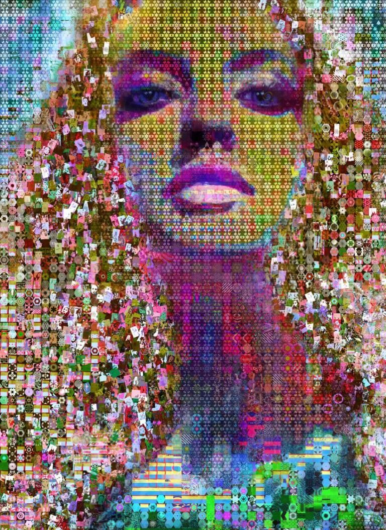 Original Celebrity Collage by John Lijo Bluefish | Pop Art Art on Canvas | Amazing Amanda