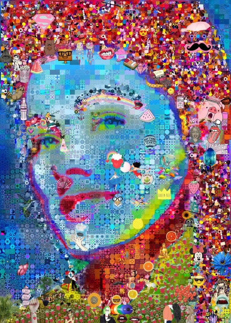 Original Celebrity Collage by John Lijo Bluefish | Pop Art Art on Canvas | Interrupted Melody