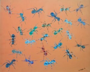 Original Animal Collage by Gary Hogben | Pop Art Art on Canvas | Antz in Stampz