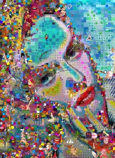 Original Celebrity Collage by John Lijo Bluefish | Pop Art Art on Canvas | The Eternal Sea