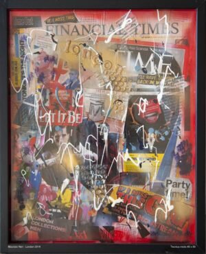 Original Abstract Collage by Maurizio Neri | Pop Art Art on Wood | London