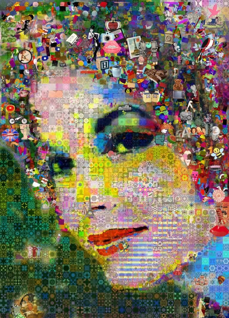 Original Celebrity Collage by John Lijo Bluefish | Pop Art Art on Canvas | ROMY