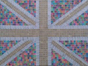 Original Abstract Collage by Gary Hogben | Pop Art Art on Canvas | Multicoloured Union Jack