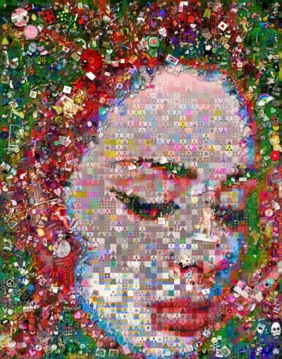 Original Celebrity Collage by John Lijo Bluefish | Pop Art Art on Canvas | Love yourself