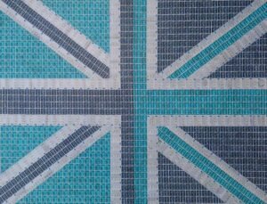 Original Abstract Collage by Gary Hogben | Pop Art Art on Canvas | Blue Union Jack