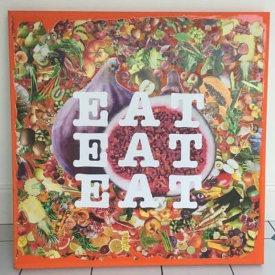 Original Food Collage by Anthony Adams | Pop Art Art on Canvas | Eat Eat Eat