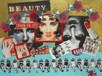 Original Pop Culture/Celebrity Collage by Nancy Landauer | Pop Art Art on Paper | BEAUTY FADES