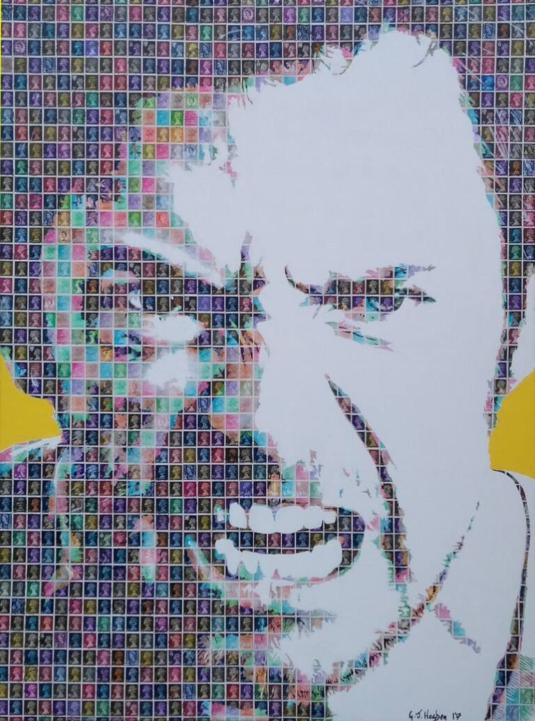 Original Celebrity Collage by Gary Hogben | Pop Art Art on Canvas | Wolverine