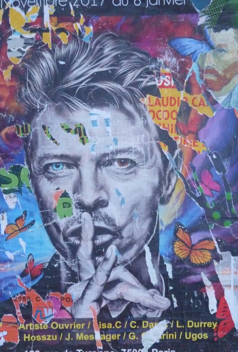 Original Pop Culture/Celebrity Collage by Fwed From France | Pop Art Art on Paper | Bowie est vivant