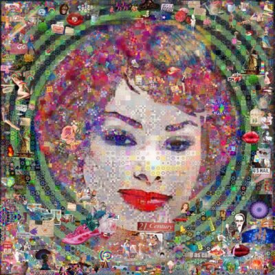 Original Celebrity Collage by John Lijo Bluefish | Pop Art Art on Canvas | Lady L