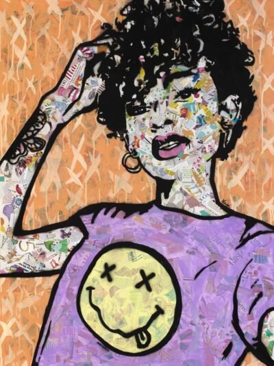 Original Popular culture Collage by Amy Smith | Pop Art Art on Canvas | Nevermind