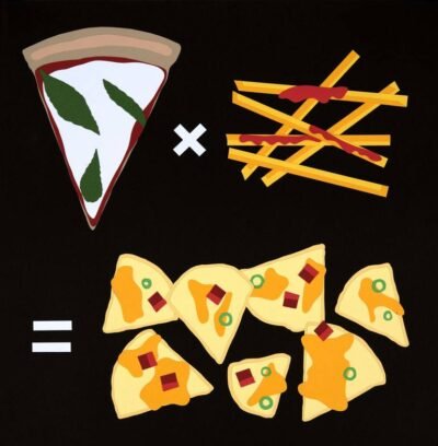 Original Food Collage by Rankin Willard | Pop Art Art on Paper | Pizza x French Fries = Nachos