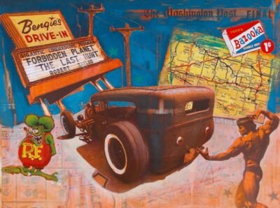 Original Car Collage by Richard Kaminski | Pop Art Art on Other | Rat Rod Fink