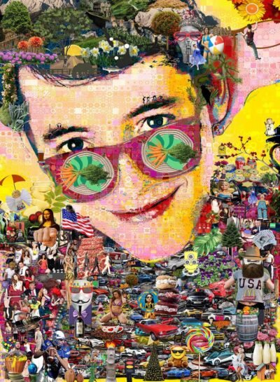 Original Celebrity Collage by John Lijo Bluefish | Pop Art Art on Canvas | Ferris bueller's day off