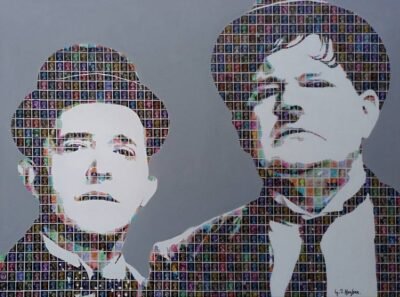 Original Celebrity Collage by Gary Hogben | Pop Art Art on Canvas | Stan and Ollie