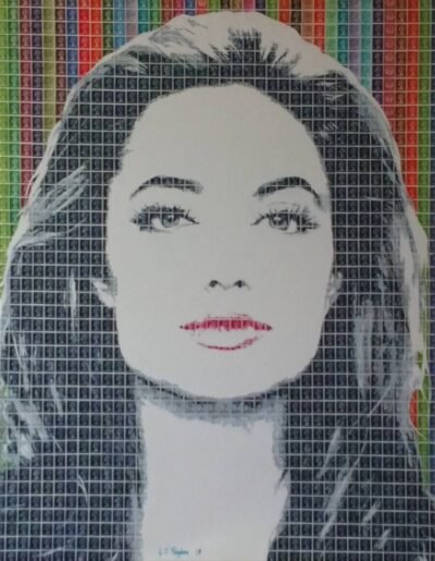 Original Celebrity Collage by Gary Hogben | Pop Art Art on Canvas | Angelina Jolie