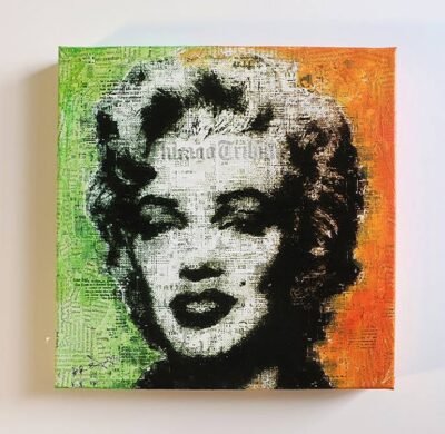 Original Portrait Collage by Dr Eight Love | Pop Art Art on Canvas | Marilyn Color