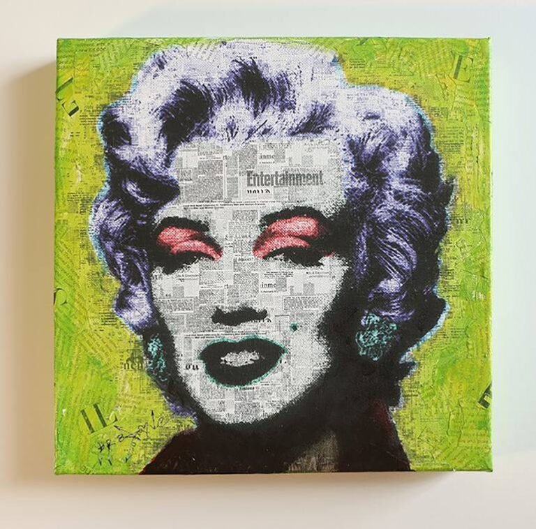 Original Portrait Collage by Dr Eight Love | Pop Art Art on Canvas | Marilyn First