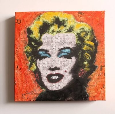 Original Portrait Collage by Dr Eight Love | Pop Art Art on Canvas | Marilyn Fun