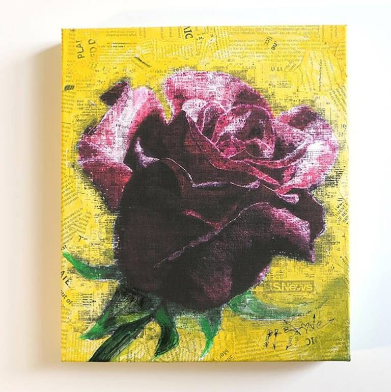 Original Floral Collage by Dr Eight Love | Pop Art Art on Canvas | Passion