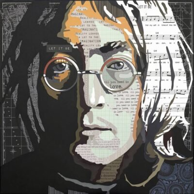 Original Celebrity Collage by Eleanor Turvey | Pop Art Art on Paper | John Lennon (Ltd Edition Print)