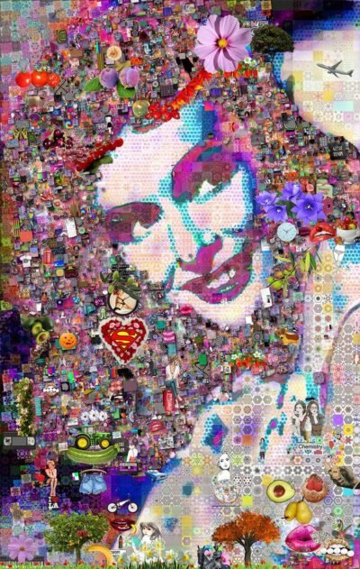 Original Celebrity Collage by John Lijo Bluefish | Pop Art Art on Canvas | Beautiful Things from the Past