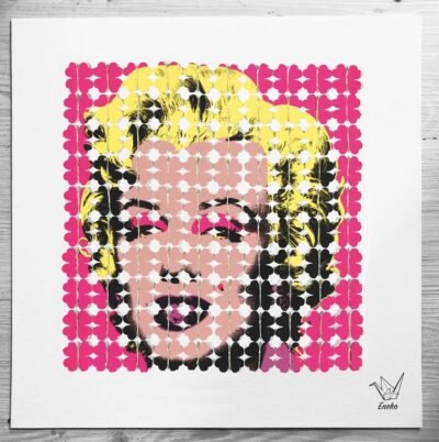 Original Celebrity Collage by Eneko Tapia | Pop Art Art on Paper | Origami Andy Warhol by Eneko Tapia