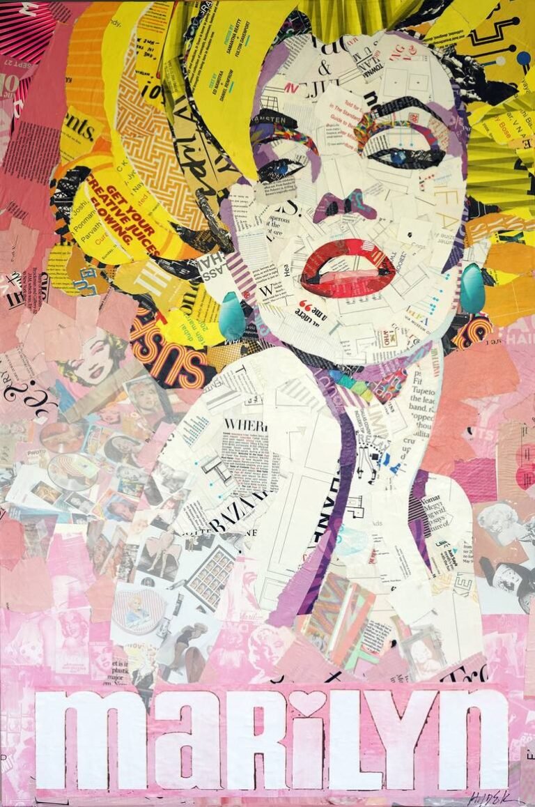 Original Celebrity Collage by Jim Hudek | Pop Art Art on Canvas | Color Me Blonde