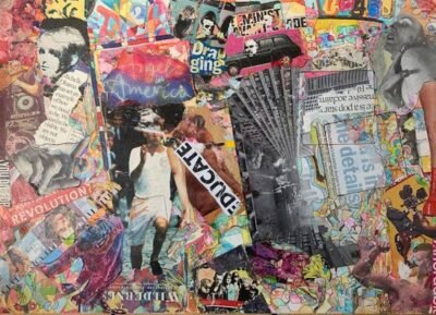 Original Popular culture Collage by Bettina Stuurman | Pop Art Art on Cardboard | Revolution educated