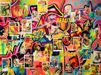 Original Pop Culture/Celebrity Collage by Muriel Deumie | Pop Art Art on Canvas | PIN UP UNIVERSE