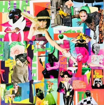 Original Pop Culture/Celebrity Collage by Muriel Deumie | Pop Art Art on Canvas | Mod' up