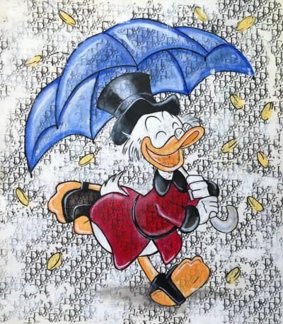 Original Cartoon Collage by Artash Hakobyan | Pop Art Art on Canvas | Scrooge McDuck - Dior