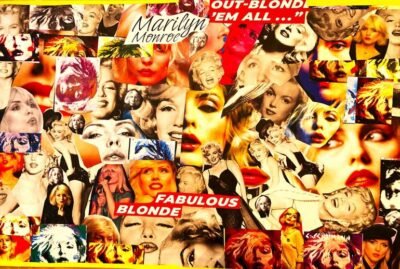 Original Celebrity Collage by Carl Schumann | Pop Art Art on Paper | Blonde on Blonde