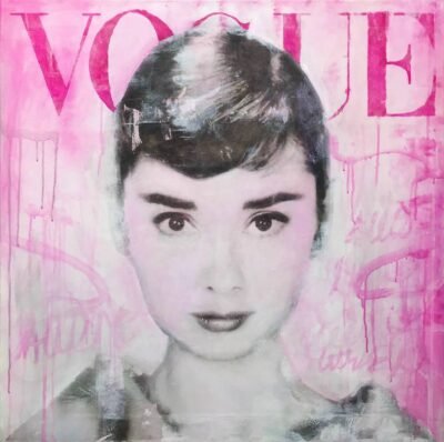 Original Cartoon Collage by Artash Hakobyan | Pop Art Art on Canvas | Audrey Hepburn