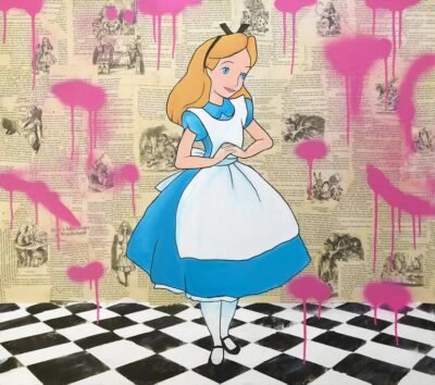 Original Cartoon Collage by Artash Hakobyan | Pop Art Art on Canvas | Alice In Wonderland