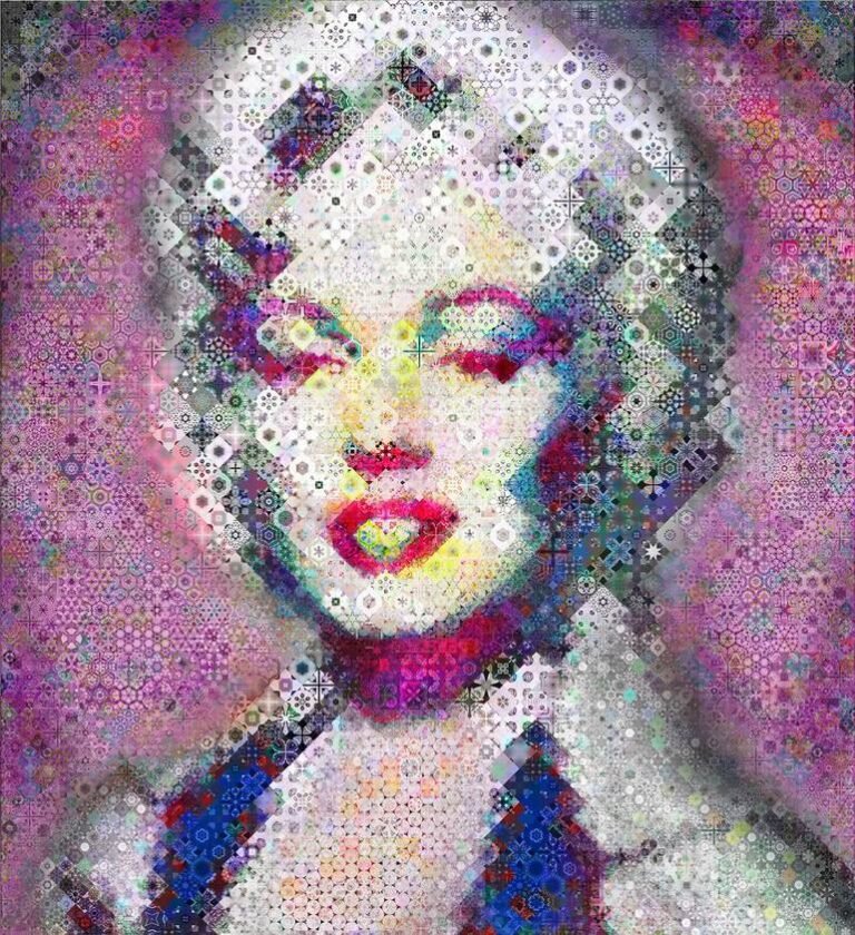 Original Celebrity Collage by John Lijo Bluefish | Pop Art Art on Canvas | Blonde