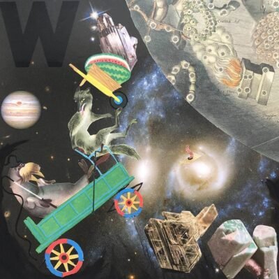 Original Outer Space Collage by Adrienne Mixon | Pop Art Art on Paper | "W" is for Wonder