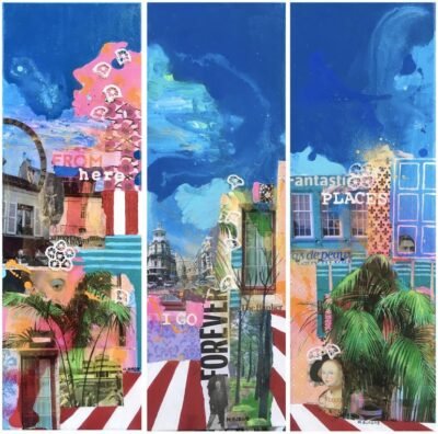 Original Landscape Collage by Maria Burgaz | Pop Art Art on Canvas | From Here