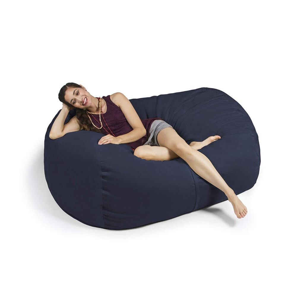 One Up Innovations Jaxx 5.5 Loveseat Lounger Bean Bag in Navy
