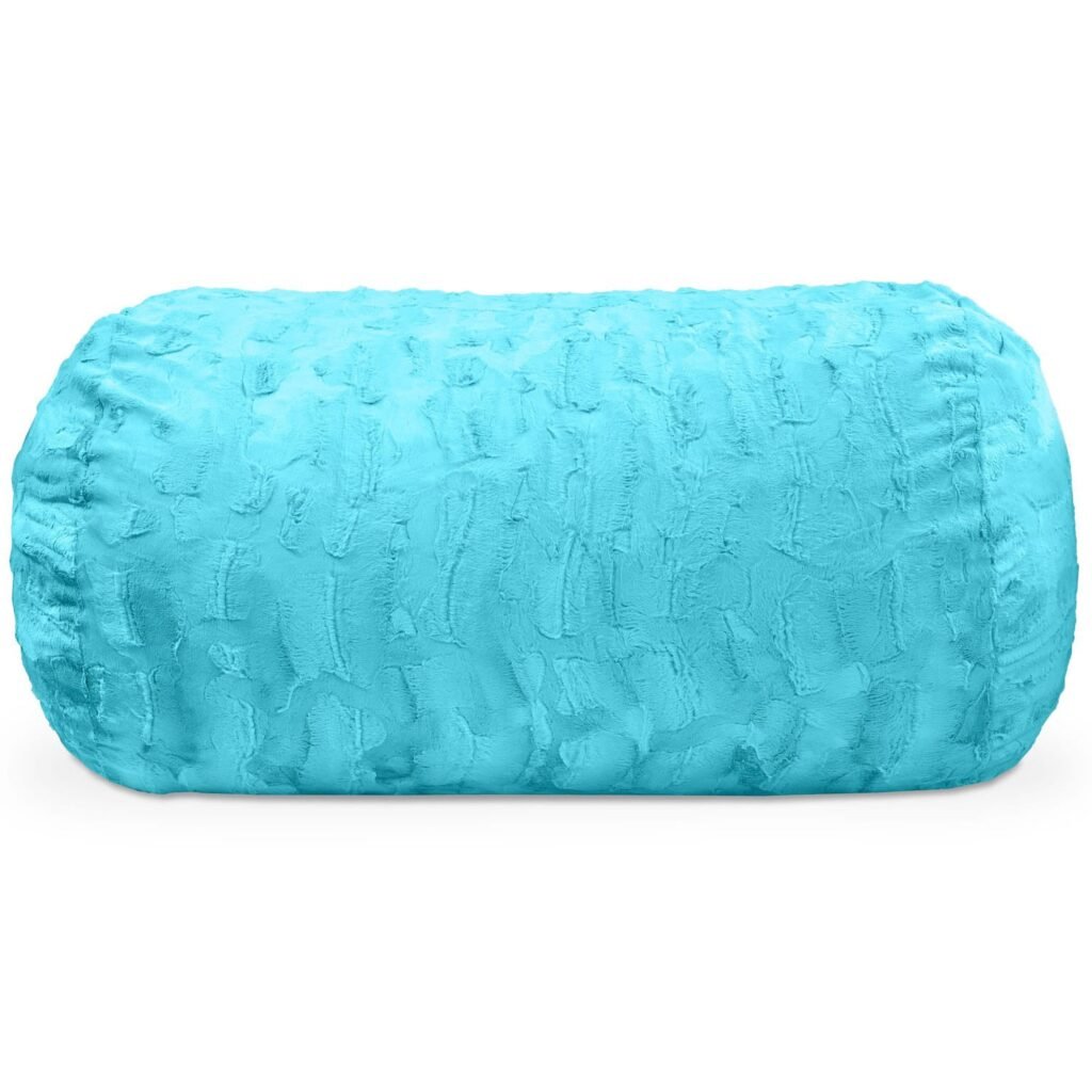 One Up Innovations Jaxx Sofa Saxx Bean Bag Couch - 4 Foot - Faux Fur in Maui Turquoise